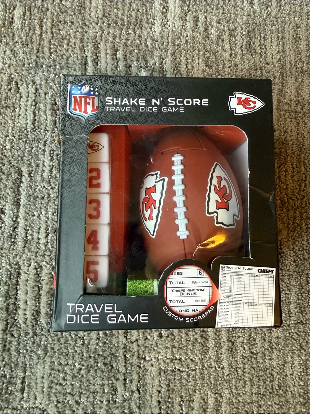 NFL Kansas City Chiefs Shake N' Score Travel Dice Game